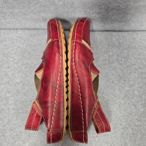 V Italia Red Sling Back Sandals Size 39 - Picture 7 of 8